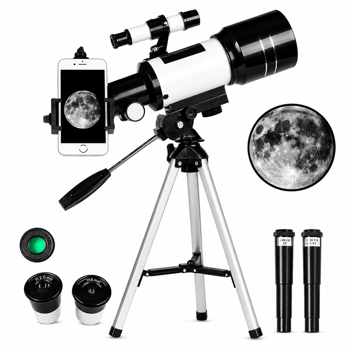 Télescope astronomique réfracteur 70 mm avec trépied réglable