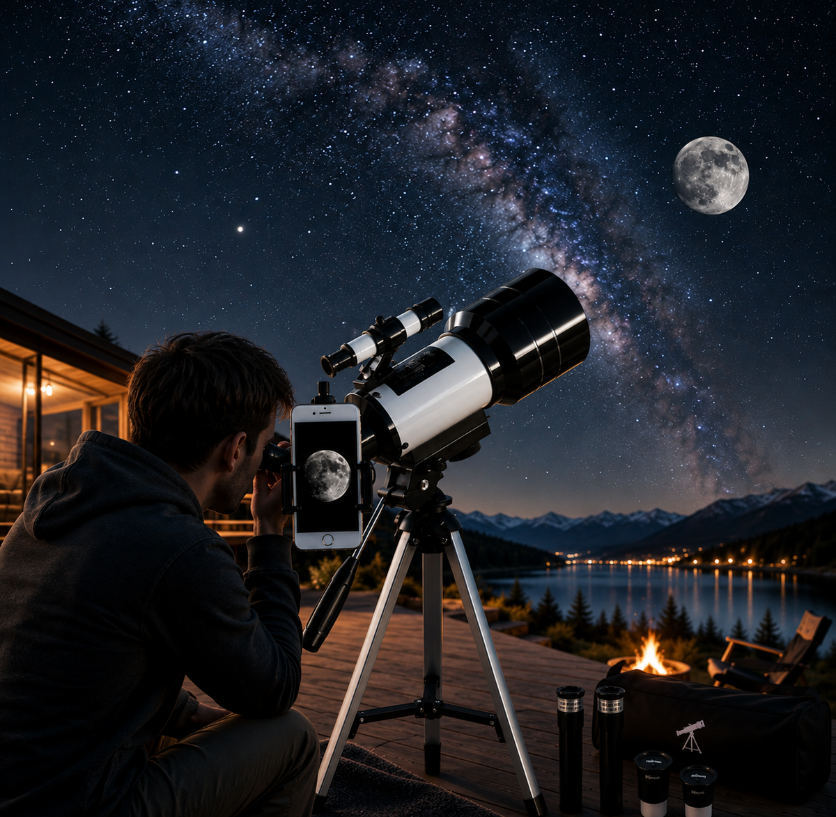 Télescope astronomique réfracteur 70 mm avec trépied réglable