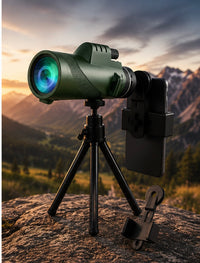 Télescope Monoculaire HD 80x100 – Longue Portée avec Trépied & Clip Smartphone
